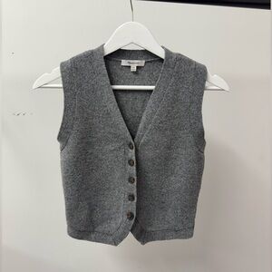 Madewell Charcoal Knit Button Vest